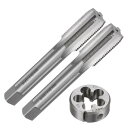 uxcell タップ&ダイセット メトリックM16 x 1.5ねじ タップ&丸ダイ タッピングねじ切りツール タップ&ダイキット ナットネジ ボルトネジ修正用 3個(4)