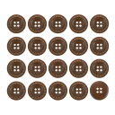 uxcell 100個 木製ボタン 28mmの4つの穴の丸い木製ボタン 縞模様の縫い付けボタン 手芸 洋服 ダーク茶色