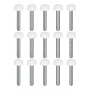 uxcell 15個入り M6x35mm のネジ山付きツマミネジ 亜鉛メッキカーボン鋼製のクランピングノブ プラスチック製の丸い頭部のサムスクリュー スクリュー...