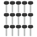 uxcell 25個入り M4x25mm のネジ山付きニュル付きサムネジ 亜鉛メッキカーボン鋼製のクランピングノブ プラスチック製の丸い頭のサムネジ クイックリ...