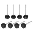 uxcell 8個の丸いノブ付きねじ M5 x 50mmの炭素鋼亜鉛メッキスレッドつまみねじ クイック交換用ねじ 黒