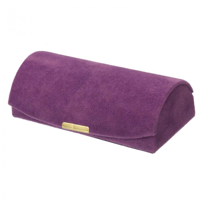 uxcell ベルベットネックレス収納ボックス ギフトリングケース 宝石ディスプレイボックス パープル キューボイド 4x2x1.4