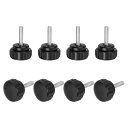 uxcell 8個の丸いノブ付きねじ M5 x 20mmの炭素鋼亜鉛メッキスレッドつまみねじ クイック交換用ねじ 黒
