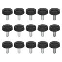 uxcell 40個入り M4x10mm のネジ山付きノブネジ 亜鉛メッキカーボン鋼製のクランピングノブ プラスチック製の丸い頭部のサムスクリュー クイックリム...