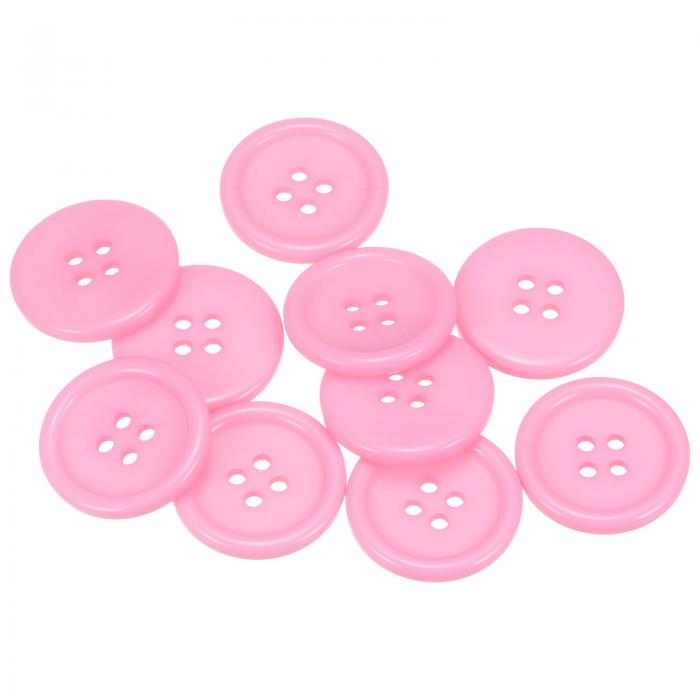 uxcell ソーイングボタン 40L 樹脂 ラウンドフラット 4穴クラフトボタン 衣類の縫製やDIY用 ピンク 25 ..