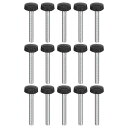 uxcell 25個入り M5x35mm のネジ山付きニュル付きサムネジ 亜鉛メッキカーボン鋼製のクランピングノブ プラスチック製の丸い頭のサムネジ クイックリ...
