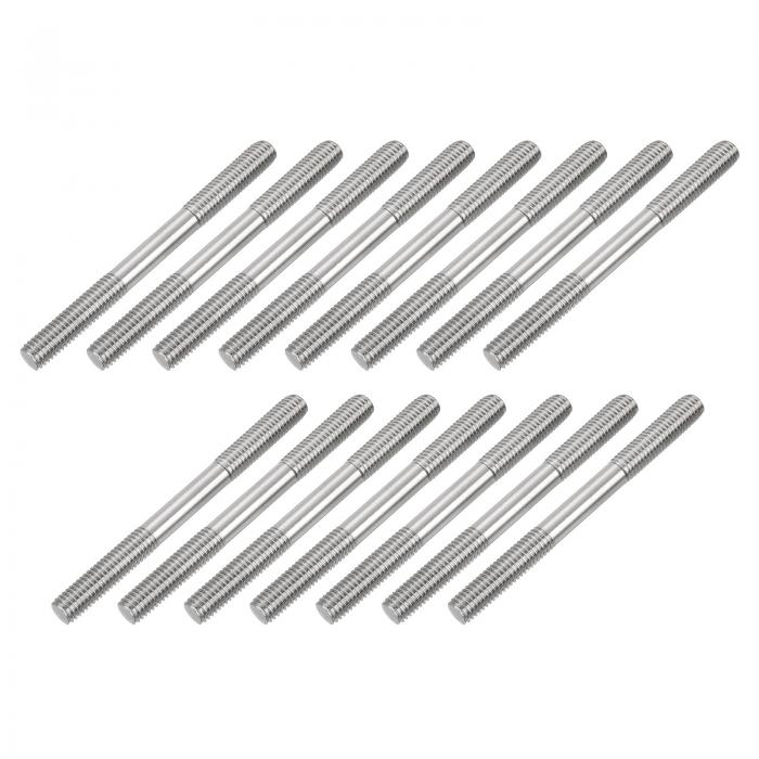 uxcell 15個セット M8x90mm 304ステンレス鋼 両端スレッドスタッドボルト ハウスメンテナンス用
