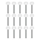 uxcell 15個のM5x35mmスレッド付きノブネジ 亜鉛メッキ炭素鋼クランピングノブプラスチック丸いヘッドのサムスクリュー クイックリムーブスクリュークラ...