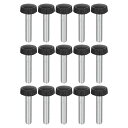 uxcell 15個入り M6x30mm のネジ山付きノブネジ 亜鉛メッキカーボン鋼製のクランピングノブ プラスチック製の丸い頭部のサムスクリュー クイックリム...