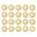 uxcell 100個 木製ボタン 25mmの4つの穴がある丸い木製ボタン 縞模様のデザイン 縫製 DIYクラフト 衣類 天然木