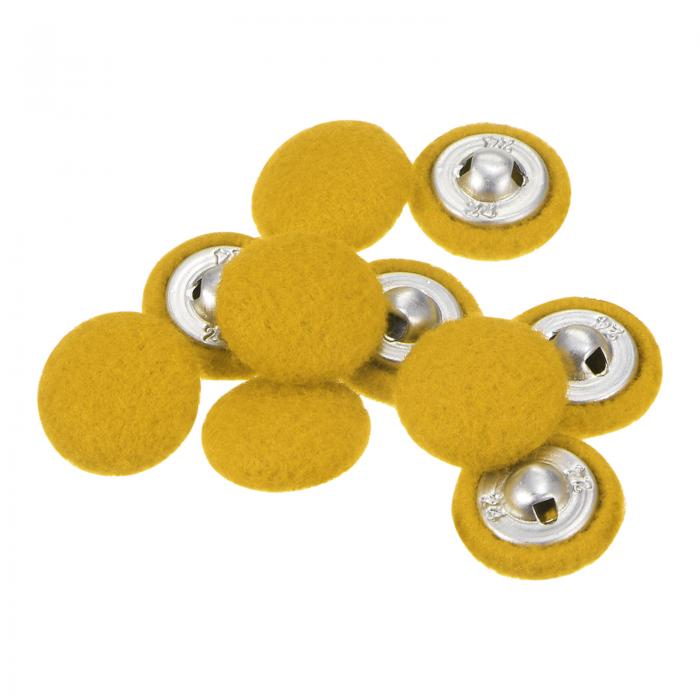 uxcell 生地布くるみボタン 丸穴金属シャンク 縫製ボタン スーツドレスブ ラウス用 24L イエロー 15 mm 10個