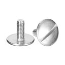 uxcell M4x10mm エクストララージフラットヘッドスロットドスクリュー 8個 304ステンレススチールラウンドヘッドボルト