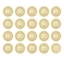 uxcell 50個 木製ボタン 18mmの4つの穴の丸い木製ボタン 縞模様のデザイン 縫製 DIYクラフト 衣類 天然木