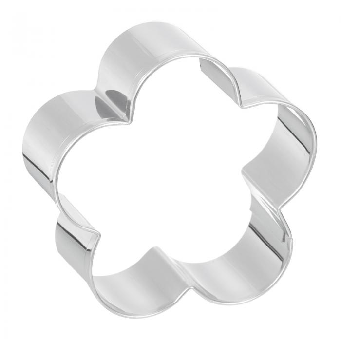 uxcell 1個セット ステンレス製 シルバートーン 花形クッキーカッター 1