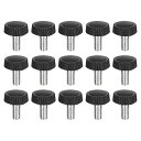 uxcell 15個入り M5x10mm のネジ山付きノブネジ 亜鉛メッキカーボン鋼製のクランピングノブ プラスチック製の丸い頭のサムスクリュー クイックリムー...