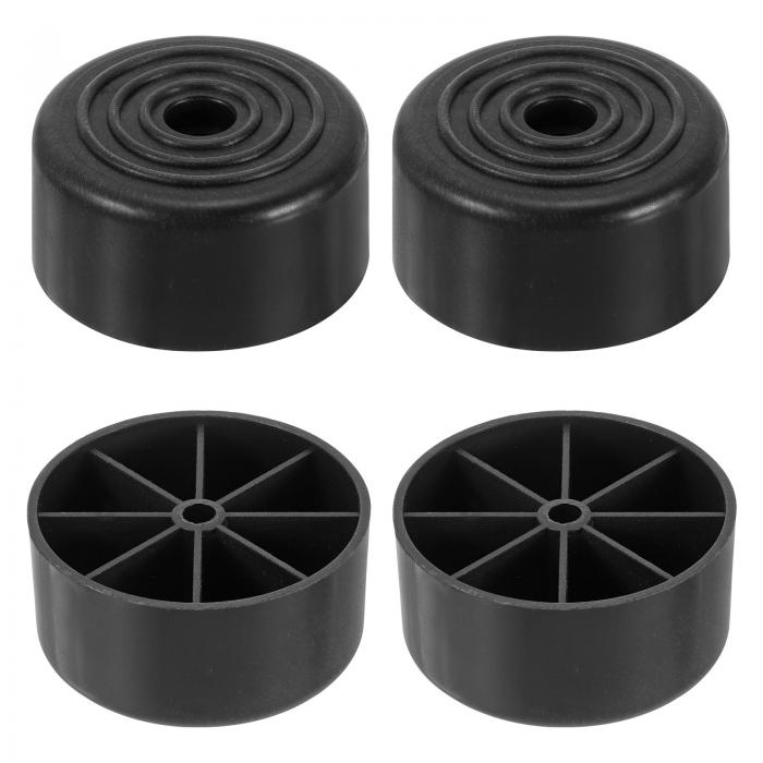 uxcell 家具用フィート 1"x 2" 円形プラスチック家具脚 黒ベース床保護具 ソファ カップボード テーブル チェア用 4個セット