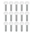 uxcell 15個入り M6x25mm のネジ山付きノブネジ 亜鉛メッキカーボン鋼製のクランピングノブ プラスチック製の丸い頭部のサムスクリュー スクリューの...