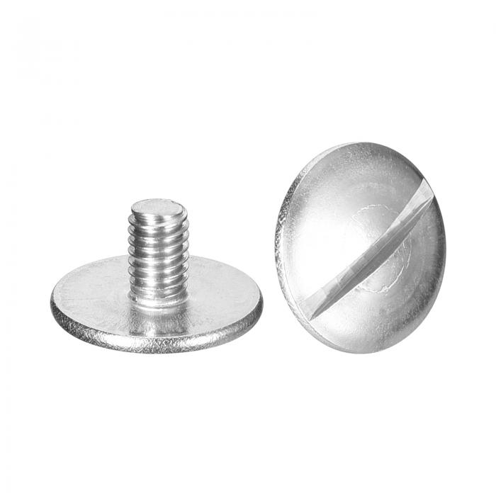 uxcell M4x6mm エクストララージフラットヘッドスロットドスクリュー 5個 304ステンレススチールラウンドヘッドボルト