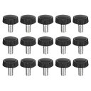uxcell 15個入り M5x8mm のネジ山付きノブネジ 亜鉛メッキカーボン鋼製のクランピングノブ プラスチック製の丸い頭部のサムスクリュー クイックリムーブネジクランプ 黒(4)