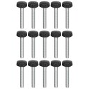 uxcell 15個入り M5x30mm のネジ山付きニュル付きサムネジ 亜鉛メッキカーボン鋼製のクランピングノブ プラスチック製の丸い頭のサムネジ スクリュー...