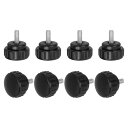 uxcell 8個入りの丸いノブ付きねじ M5 x 12mmの炭素鋼亜鉛メッキスレッドつまみねじ クイック交換用ねじ 黒