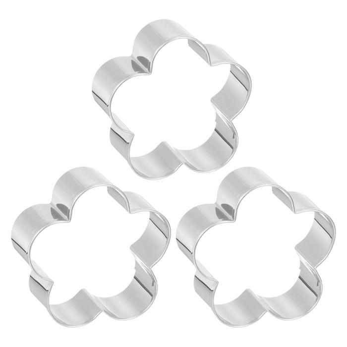 uxcell 焼き型 ステンレス製 シルバートーン フラワー型 1