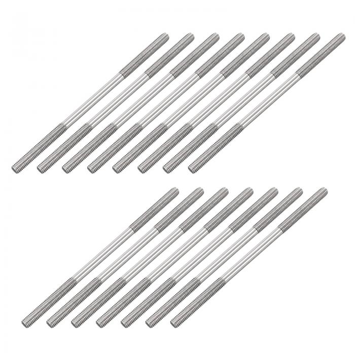 uxcell 25個入り M6x140mm 304ステンレス鋼の両端スレッドスタッドボルト 住宅メンテナンス用