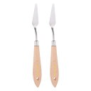 uxcell 2個セット No.7 絵 具パレット刀 ステンレススチール 尖ったスパチュラパレット刀 ブナ材ハンドル付き オイル・アクリル絵 具 キャンバス 混...