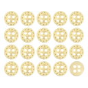 uxcell 50個 木製ボタン 直径10mm 4つの穴がある丸い木製ボタン 縞模様のデザイン 縫製 DIYクラフト 衣類 天然木