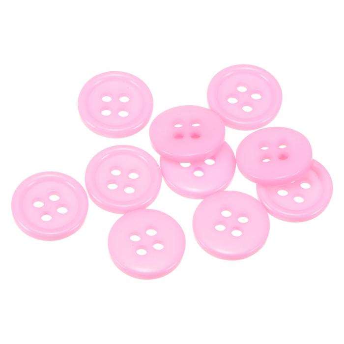 uxcell ソーイングボタン 20L 樹脂 ラウンドフラット 4穴クラフトボタン 衣類シャツやDIY用 ピンク 12.5 mm 10個
