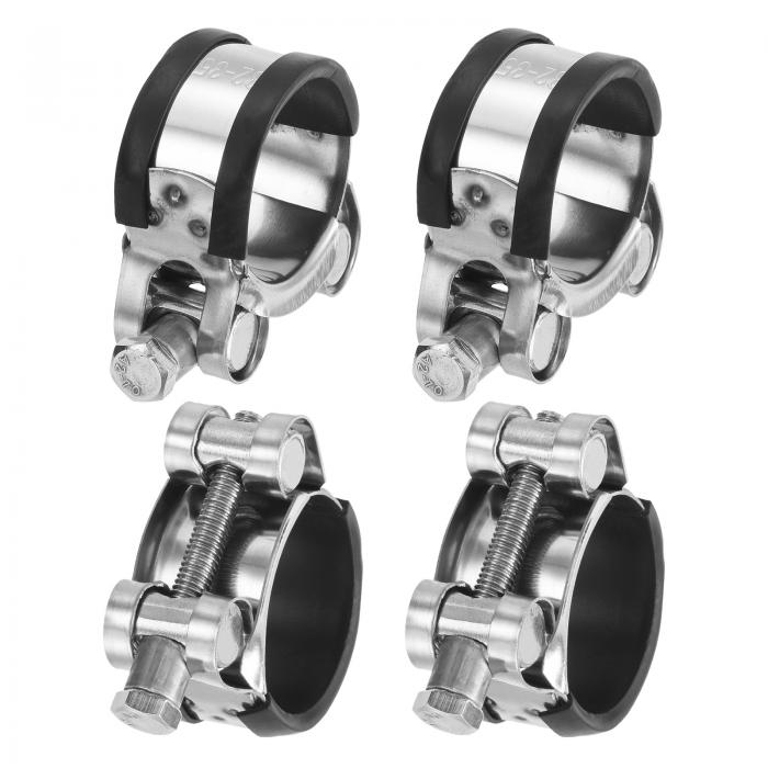 uxcell Tボルトホースクランプ 4個セット 32-35mm 可変式ステンレススチールゴムクッション入りインテークインタークーラーパイプクランプ ホースクリップ 産業用