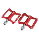 X AUTOHAUX アルミ合金製リアフットペグフラットペダルフットレストユニバーサル交換品 レッド 9/16インチアクスル対応 BMX MTB バイク 自転車...