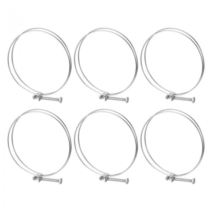 uxcell 6個入り ダブルワイヤーホースクランプ 140-150mm 調整可能なステンレススチールワイヤーホースクリップ ダストコレクションホース ポンプホース パイプ用 M8ボルト付き