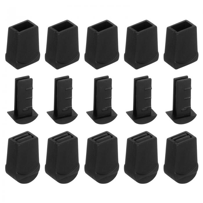 uxcell 25個入り プラスチックフラットベルエンドストッパー 衣類バックパックドローストリング用のリッド付きトグルキャップエンドストッパーロープファスナー...