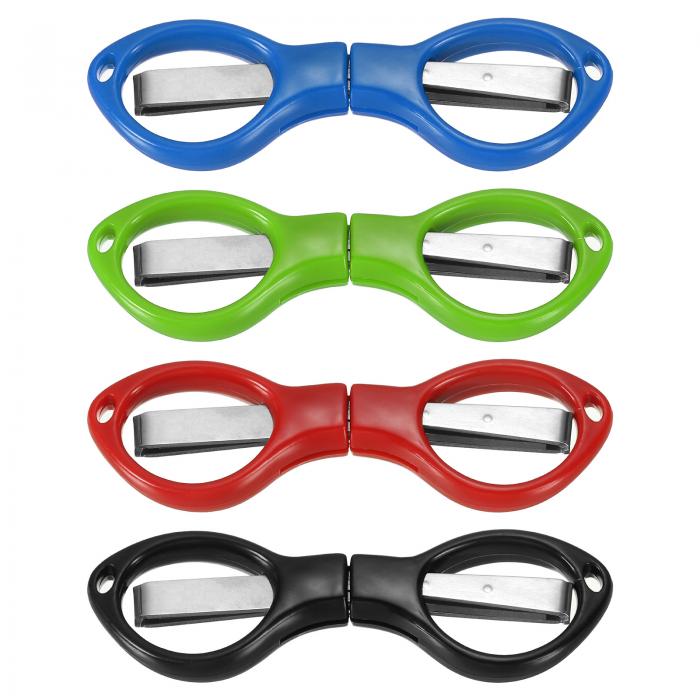 PATIKIL 折りたたみ式ハサミ 4個セット ポータブルトラベルミニハサミ ステンレス製 錆びにくい グラス型 シアー 小型クラフトカッター 家庭用釣り活動縫製 4色