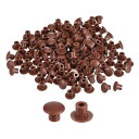 uxcell 150個 ネジ穴プラグ 5mm(3/16インチ)直径 プラスチック製シェルフボタンフラッシュタイプ キャップ 家具キャビネットカップボード用 レッ...