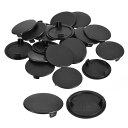 uxcell 20個 ヒンジ穴カバー 35mm(1 3/8インチ)直径のプラスチック製隠し穴カバー 家具キャビネット用のラウンドフラッシュタイプキャップ 黒