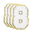 uxcell 4個入りのグリッターナンバーパッチ 8.4cm / 3.3