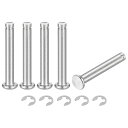 uxcell 5セット M5x35mm 304ステンレス鋼円筒軸スナップリング位置ピン フラットヘッド溝付きヒンジシリンダーポジションピン Eクリップ保持リング...