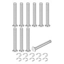 uxcell 10セット M6x45mm 304ステンレス鋼円筒軸スナップリング位置ピン フラットヘッド溝付きヒンジシリンダーポジションピン Eクリップ保持リン...