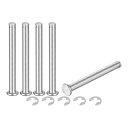 uxcell 5セット M6x60mm 304ステンレス鋼円筒軸スナップリング位置ピン フラットヘッド溝付きヒンジシリンダーポジションピン Eクリップ保持リング付き シルバー(4)