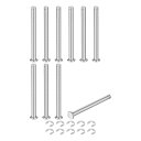 uxcell 10セット M6x70mm 304ステンレス鋼円筒軸スナップリング位置ピン フラットヘッド溝付きヒンジシリンダーポジションピン Eクリップ保持リン...