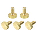 uxcell ノブ付き平らな真鍮ボルトグリ ップノブ M5x10mm 家庭用 電子機器 機械用ファスナー 5個セット