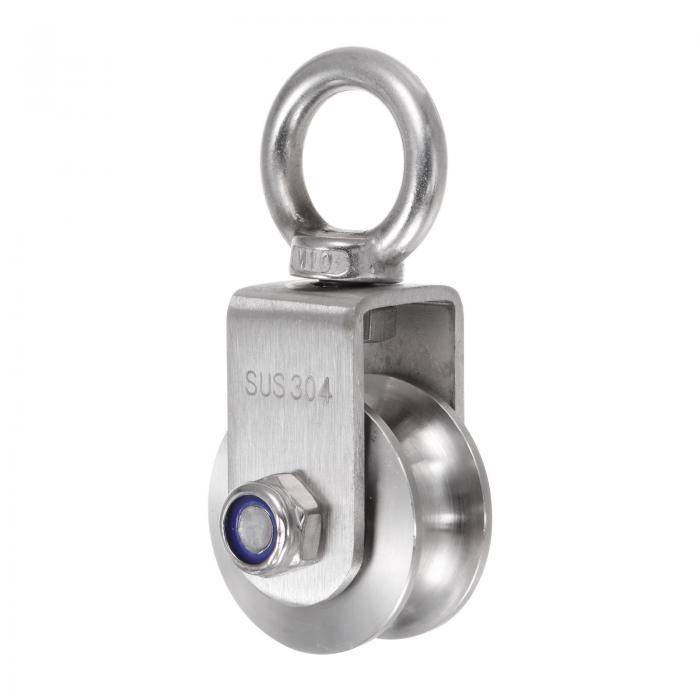 uxcell 304ステンレス製プーリーホイール M48 U型ダブルベアリングローププーリーケーブルプーリーローラー プーリーシステム ジム負荷880ポンド