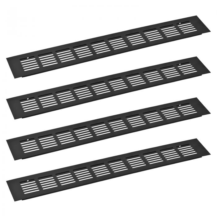 uxcell 4個セットの長方形の換気グリル アルミ合金メッシュエアベントカバー ルーバー付き換気カバー ..