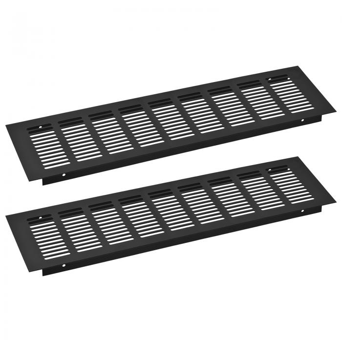 uxcell 2個セットの長方形換気グリル アルミ合金メッシュエアベントカバー ルーバー付き換気カバー キ..
