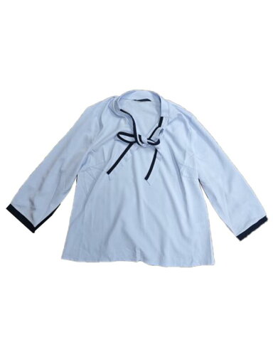 Allegra K ブラウス ネクタイVネック シャツ 通勤トップス ボタン袖口 ワーク オフィス エレガント レディース ライトブルー M Allegra K ブラウス ネクタイVネック シャツ 通勤トップス ボタン袖口 ワーク オフィス エレガント レディース ライトブルー M