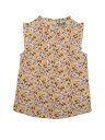 Allegra K レディース ノースリーブトップス フリル付き ビジネスオフィス 1950年代 ヴィンテージ フローラル ブラウス ベージュパープルフローラル...