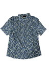 Allegra K 丸襟ブラウス 花柄シャツ コントラスト トリム パフスリーブトップス レディース ライトブルー S(4)