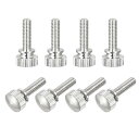 uxcell ニッケルメッキ8個入り M4x14mm真鍮ショルダーボルトグリ ップノブファスナー付きのノブ付きねじ